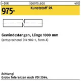 Industrial Quality Supplies DIN 975 Gewindestange VG M5x1000 Polyamid blank