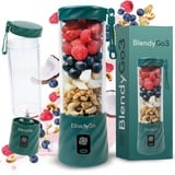 BlendyGo 3® Mixer Smoothie Maker, Smoothie Mixer Klein, Mini Portable Blender, Tragbarer Mixer USB, Smoothie-Maker to go, Standmixer 550 ml, BPA-freie, PulseMotion &BlendPro Technologie (Flaschengrün)