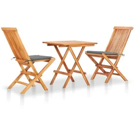 vidaXL Teak Set 3-tlg. Tisch 60 x 60 cm natur klappbar