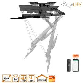 Easy Life EasyLife TV Deckenhalter Smart Home elektrisch drehbar und schwenkbar, 23 bis 65 Zoll VESA 400x400 Schwarz