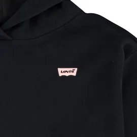 Levi's Hoodie LEVI'S KIDS "LVG BATWING PATCH HOODIE", Mädchen, Gr. 14 (158), schwarz, Sweatware, Obermaterial: 86% Baumwolle, 14% Polyester, unifarben, regular fit normal, ohne Ausschnitt, Rippbündchen, Sweatshirts Hoodie, mit Logo Stickerei