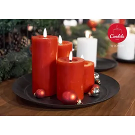 candela lights by lc home Candela Lights LED Stumpenkerze 4 St. rot
