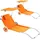 CASARIA Sonnenliege 2er Set 200 x 65 x 30 cm Orange