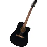 Fender California Debut Redondo Dreadnought mit Cutaway CE-Akustikgitarre, Fichtendecke, schwarzem Schlagbrett, Black