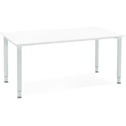 Kadima Design Schreibtisch 160 x 80 cm | Modern | Ergonomisch Platzsparend Homeoffice | Weiß | Bürotisch
