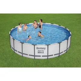 BESTWAY Steel Pro Max Frame Pool Set 549 x 122 cm lichtgrau inkl. Filterpumpe