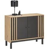 HBZ Sideboard »Volano schwarz, Wohnzimmerschrank BxHxT 105x84x39 cm«, (1 St.), Mit 2 Türen, 2 Einlegeböden verstellbar, Türen mit Softclose,