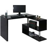 MCW Design Eckschreibtisch MCW-A68, Bürotisch Schreibtisch, hochglanz drehbar 120x60cm - Schwarz