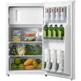 Comfee RCD80WH3(E) Kühlschrank mit Gefrierfach, 80L Kleiner Kühlschrank, Obst- und Gemüsefach, 84.5 cm Höhe, 47.5 cm Breite, 110 kWh pro Jahr, Einstellbare Temperaturregelung, verstellbare Füße, weiß
