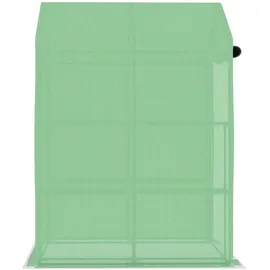 vidaXL Gewächshaus mit Regalen Stahl 143x143x195 cm