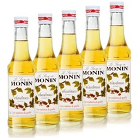 5x Monin Haselnuss / Noisette Sirup, 250 ml Flasche