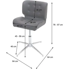 Mendler 2er-Set Esszimmerstuhl HWC-H42, Drehstuhl Stuhl, höhenverstellbar drehbar Stoff/Textil dunkelgrau, Fuß schwarz