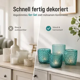 Boltze Windlicht Marilu Glas Türkis