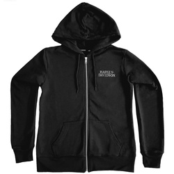 HD Special Skull Zip Front Hoodie Damen schwarz L