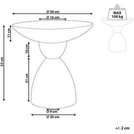 Beliani Beistelltisch Beton und Glasfaser Creme weiß Terrazzo Optik rund ⌀ 50 cm Cafffi