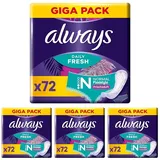 Always Dailies Fresh Slipeinlagen Damen Normal, Flexistyle, 288 Binden (4x72 Stück Multipack), mit frischem Duft, passend für alle Slipformen, atmungsaktiv, flexibel