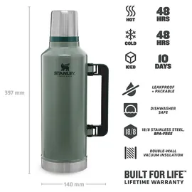 Stanley 1913 Classic Legendary Bottle hammertone green 2,3 l