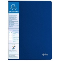 Exacompta 88402E Sichtmappe aus Festem PP 800μ mit 40 Hüllen und etikett auf 3 Seiten, format Din A4, blau