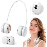 Wiederaufladbarer Nackenventilator Mit 5 Geschwindigkeitsstufen, Led-anzeige Und Turbinendesign Ideal Für Reisen, Sport Und Den Bürogebrauch (weiß).