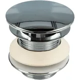 tecuro Design Ablaufventil 1 1/4 Zoll, nicht verschliessbar, für Waschbecken, MS-verchromt