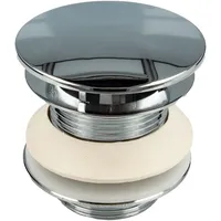 tecuro Design Ablaufventil 1 1/4 Zoll, nicht verschliessbar, für Waschbecken, MS-verchromt