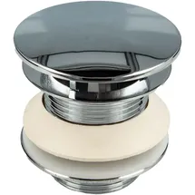 tecuro Design Ablaufventil 1 1/4 Zoll, nicht verschliessbar, für Waschbecken, MS-verchromt