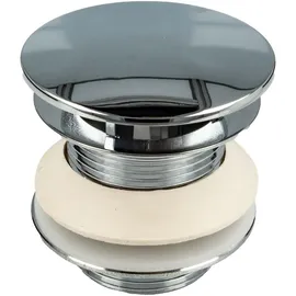tecuro Design Ablaufventil 1 1/4 Zoll, nicht verschliessbar, für Waschbecken, MS-verchromt