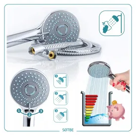 sotbe 3-Loch Badewannenarmatur mit Brausegriff Chrom