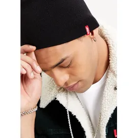 Levi's Strickmütze "UNISEX", Damen, Gr. L/XL, schwarz, Kunstfaser, unifarben, Basic, Mützen Strickmütze, OTIS BEANIE