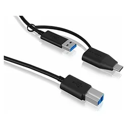 ICY BOX USB Type-B zu Type-A & Type-C Kabel Kabellänge 1m