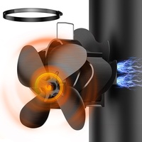 The Three Musketeers Kaminventilator Magnetisch,Ofenventilator Kaminventilator Ohne Strom,4 Flügel Leiser Kamin Ventilator Ofenventilator für Ofenrohr/Holz/Brennholz/Feuerstelle