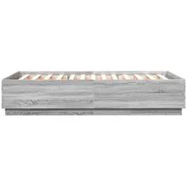 vidaXL Bettgestell mit LED Grau Sonoma 160x200 cm Holzwerkstoff