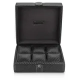 MODALO Uhrenbox GALLANTE 6 Uhren (Uhrenbox Uhrenkasten Uhren Aufbewahrung, Uhrenboxen 6 Uhren) schwarz