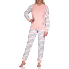 normann Geringelter Frottee Pyjama mit Eiskristall Rosa 36-38