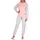 normann Geringelter Frottee Pyjama mit Eiskristall Rosa 36-38