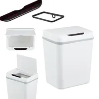 Relaxdays Mülleimer Bad, mit Sensor, 9 Liter, elektrischer Deckel,