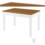 Erst-Holz Zweifarbiger Tisch 80x120 Esstisch Tischplatte Eichefarben weiße Beine Massivholz 90.70-51CE