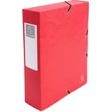 Exacompta 50835E 6x Archivbox aus Colorspan-Karton 600g, Rückenbreite 80mm mit Etikett, 25x33cm für DIN A4, Rot