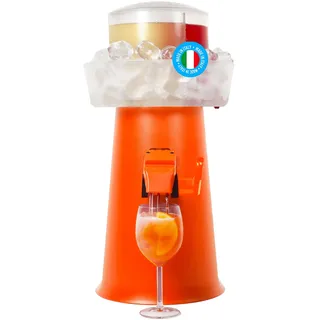 Sprizzer - Aperol Spritz Maschine für Spritz, Dispenser und Mischer mit Eisbehälter für Aperitif, Manuelle Abgabe ohne Elektrizität oder Batterien, Einfach zu Bedienen, Orange, Made in Italy