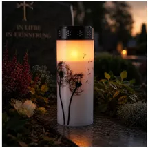 MARELIDA LED Grablicht Pusteblume 21 cm weiß