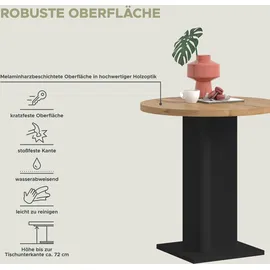 Home Affaire Esstisch Ø 70 cm schwarz