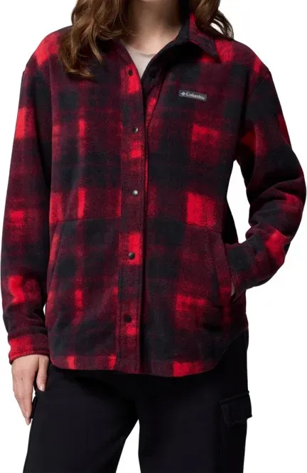 COLUMBIA BENTON SPRINGS Fleece Hemd 2026 mountain red omblur tonal - M
