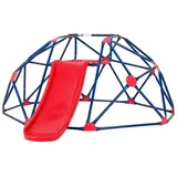 Costway Klettergerüst Kletterkuppel mit Rutsche Rot