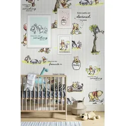 KOMAR Vliestapete »Winnie Pooh Stripes«, bunt, glatt