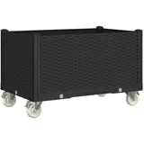 vidaXL Pflanzkasten mit Rollen Schwarz 80x50x54 cm PP