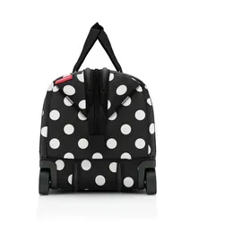 Reisenthel Allrounder Trolley Tasche weißgetupft auf Rollen für Reisen, Arbeit oder Freizeit 2-stufiger Teleskopgriff, 2 leichtgängige Rollen, Couleur:Frame dots white