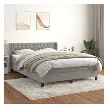 vidaXL Boxspringbett 140 x 200 cm Hellgrau