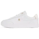 Tommy Hilfiger Damen Court Sneaker Essential Chic aus Leder, Weiß (White), 39