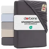 DarBene® Spannbettlaken 180x200cm Jersey Baumwolle, Bettlaken 180x200, Leintuch, Matratzenbezug Oeko-TEX zertifiziertes Spannbetttuch 180x200 cm, Spannleintuch 180x200, Bettbezug, Anthrazit