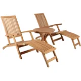 Mr. Deko Deckchair Yacht Teak und Tisch Burton